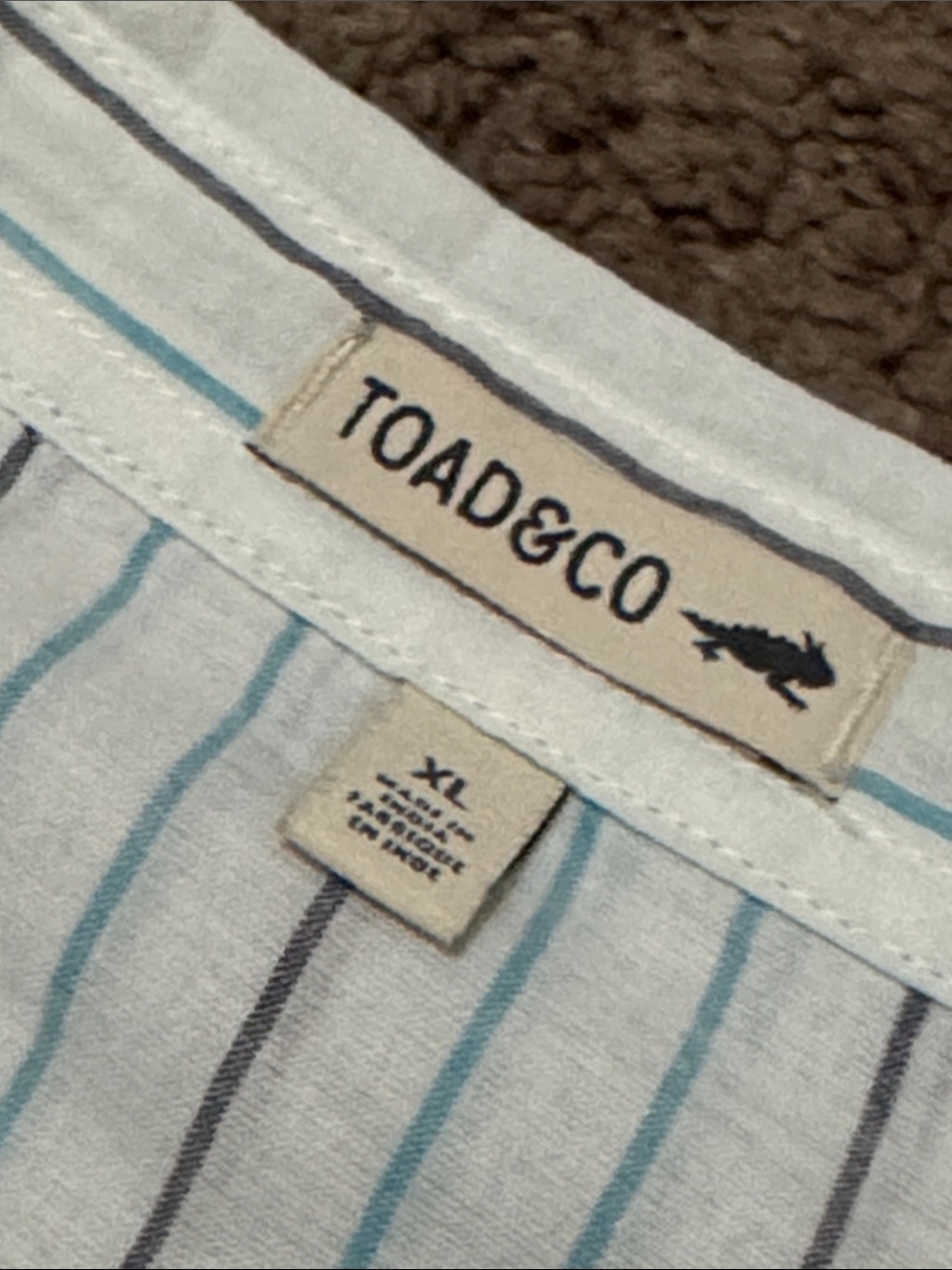 Toad & Co Organic Cotton Button Up-XL-Slightly Sheer-White/Blue-Lightweight-EUC - Picture 14 of 16